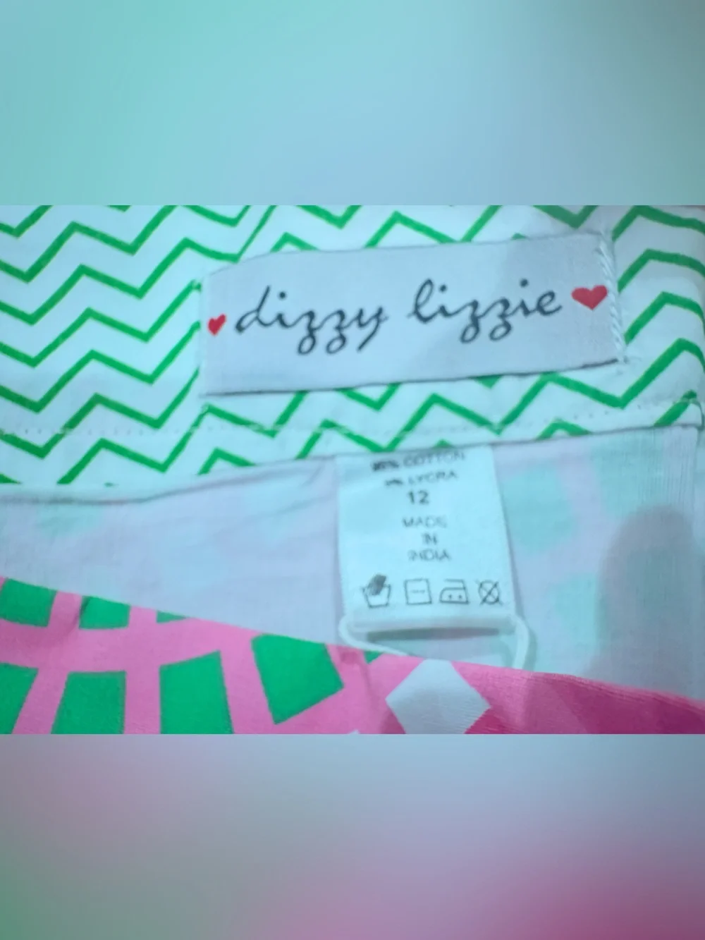 Pink Mini Skirt with Green Circular Print